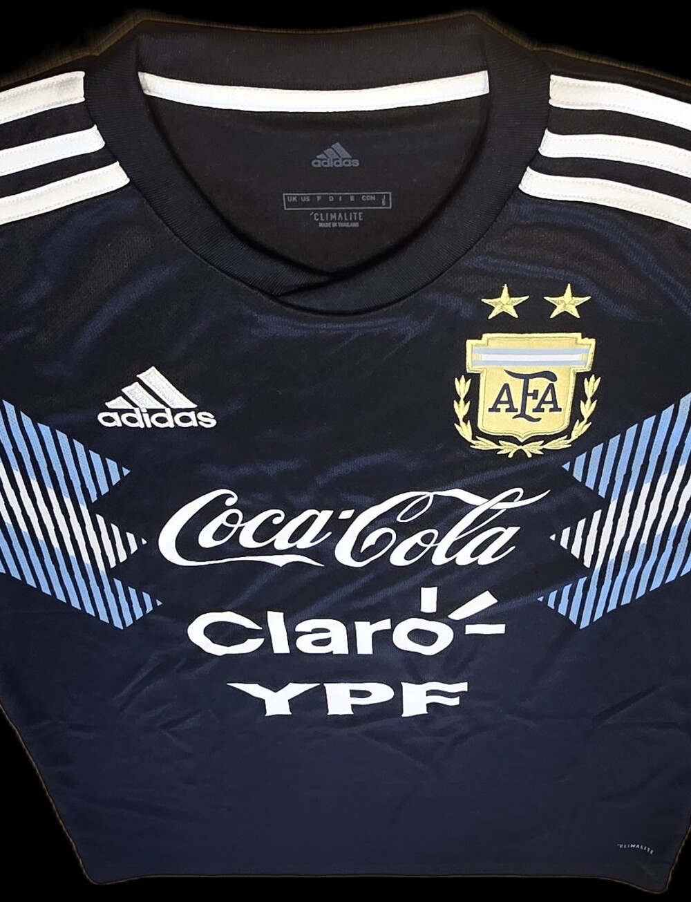 Adidas Kids' 2018 Argentina Black White  Official SoccerJersey.